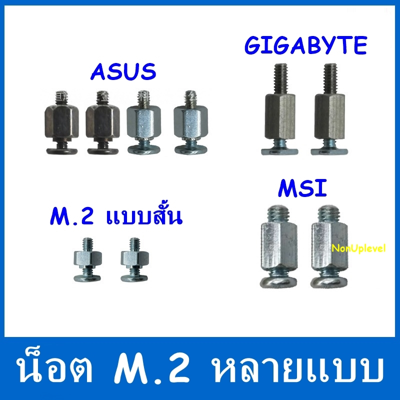 น๊อต M.2 สำหรับใส่ ssd m.2 เหมาะสำหรับใส่เมนบอร์ด ASUS , Gigabyte , Msi / น็อต M.2
