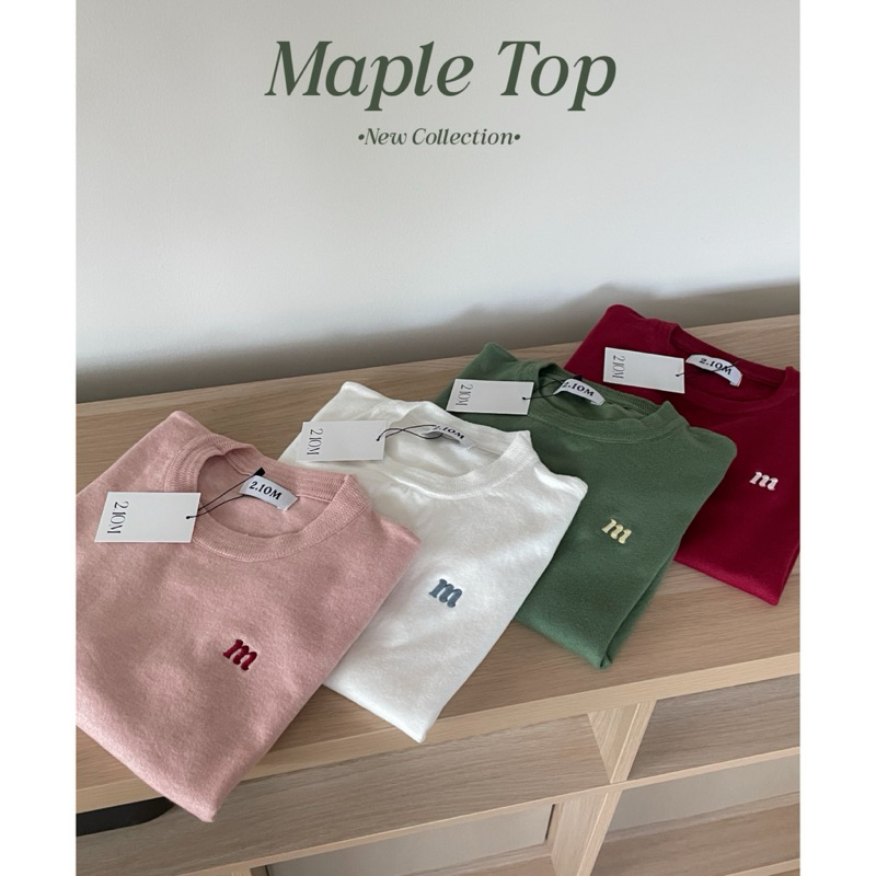 Maple Top เสื้อคอกลมแขนจั๊ม เนื้อผ้าไหมพรหมนุ่มลื่นใส่สบาย