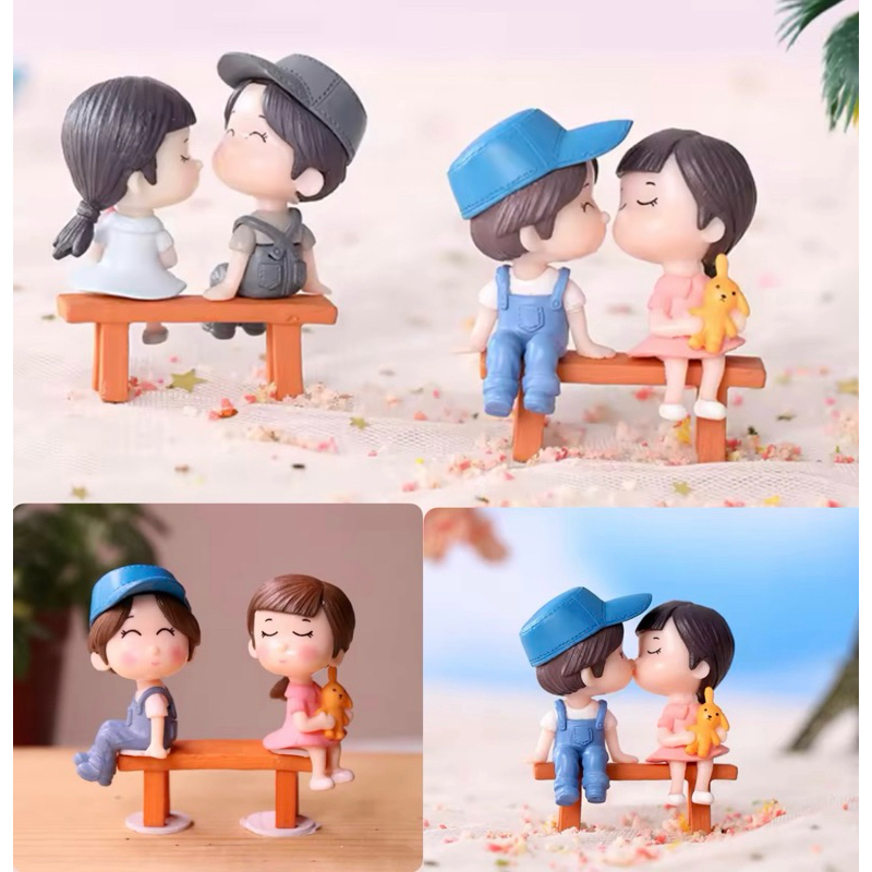 A033  ตุ๊กตุ่นจิ๋ว ตุ๊กตาคู่รัก ขนาดเล็ก(แถมกาว2หน้า) สำหรับแต่งบ้าน แต่งโต๊ะทำงาน เป็นของขวัญ