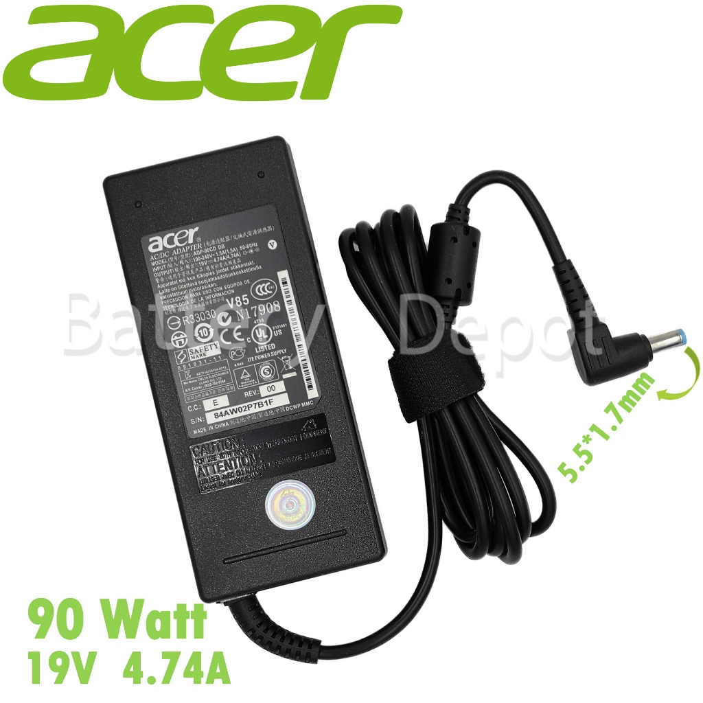 Acer Adapter ของแท้ Aspire E15 E5-572 / Aspire E17 E5-752G / Aspire E E5-491G  E5-771G E5-772G 90W 5