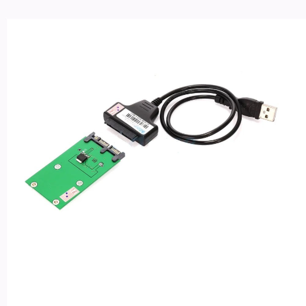 USB Micro SATA+Mini PCIE to mSATA 3x5 cm SSD Micro SATA (White)