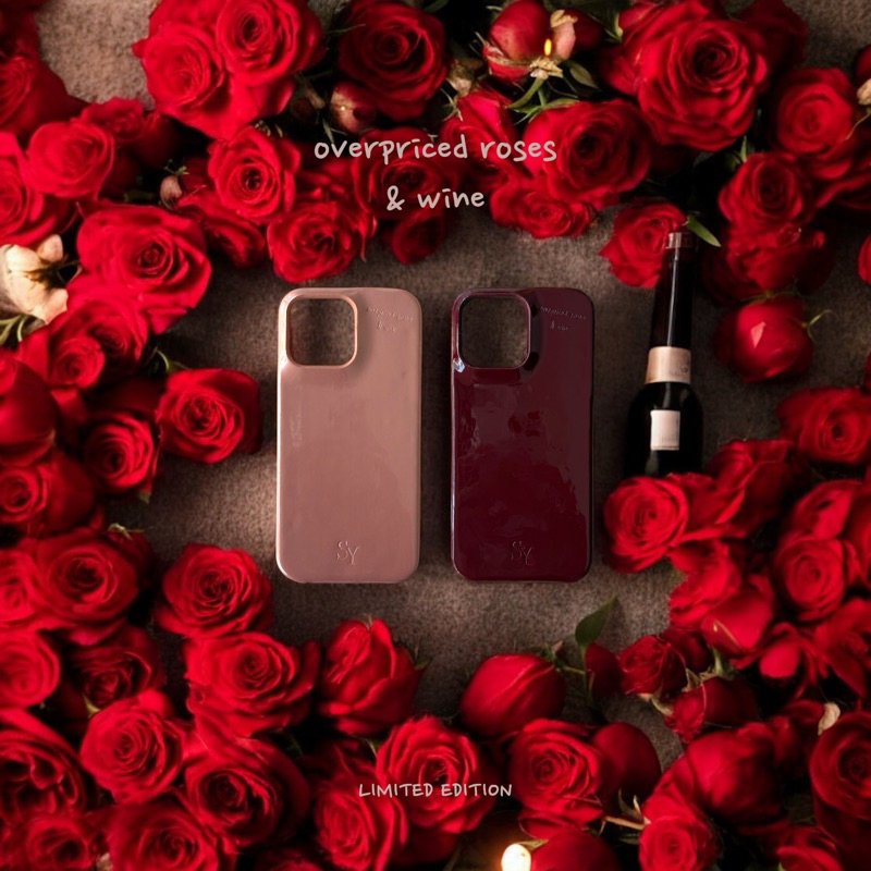 SAYA - Overpriced roses & wine phone case (iPhone 16, 15, 14, 13, 12, 11 series)