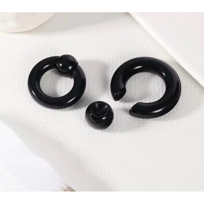 (1 ชิ้น) JH3 จิวห่วงบอล พลาสติก น้ำหนักเบา สีดำ Plastic - รูปที่ 6