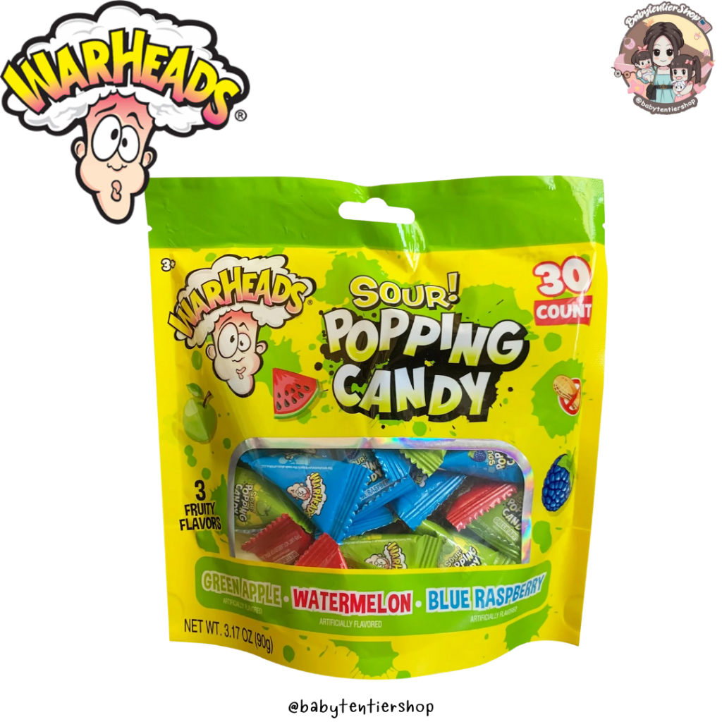 พร้อมส่ง🛵เม็ดป็อปรสเปรี้บว Warheads Sour Popping Candy Assorted Fruit Flavors