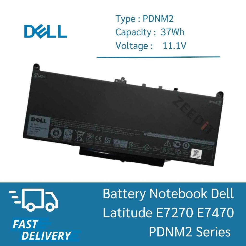 แบตเตอรี่โน๊ตบุ๊ค Battery Notebook รุ่น PDNM2 สำหรับ เดล Latitude E7270 E7470 Series