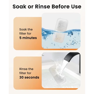 Oneisall ไส้กรองคาร์บอน 8 ชิ้น สำหรับเปลี่ยน น้ำพุสัตว์เลีเยง ขนาด 2 ลิตร รุ่น PWF-001 Filter