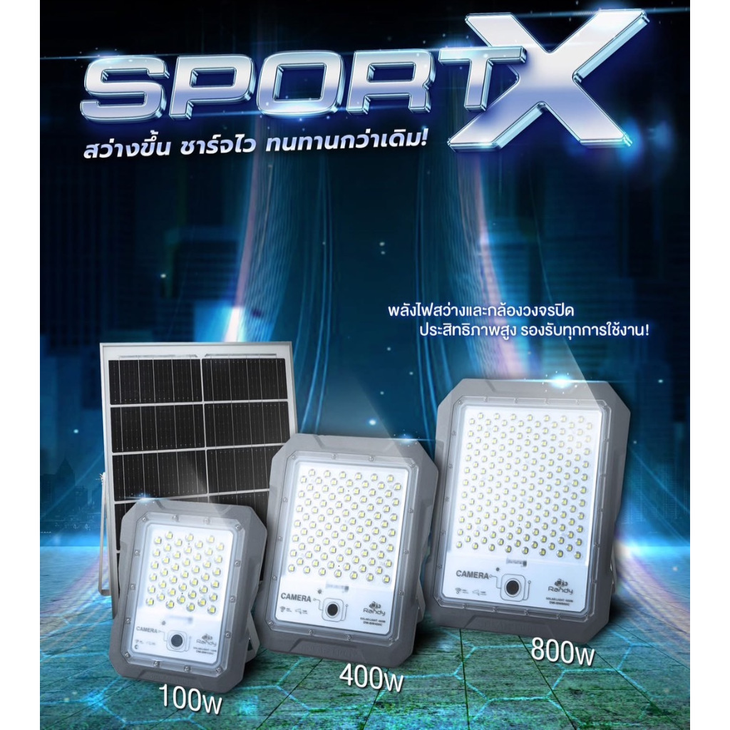Randy Sport X ไฟกล้องพลังงานแสงอาทิตย์รุ่นใหม่2025ชาร์จเร็ว แบตอึด มาตรฐานกันน้ำกันฝุ่นIP67 ชัด1440P
