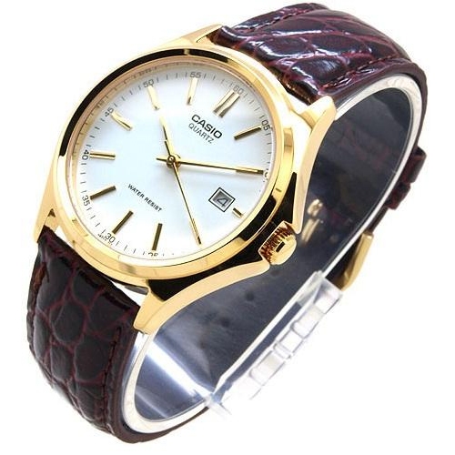 Casio Standard นาฬิกาข้อมือผู้ชาย สีขาว/น้ำตาล สายหนัง รุ่น MTP-1183Q, MTP-1183Q-7ADF,MTP-1183Q-7A