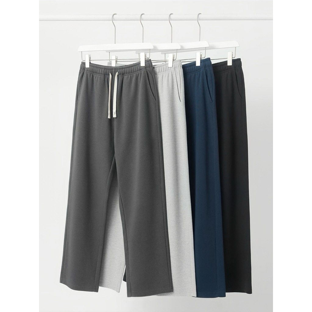 CICI_shop2 | กางเกงวอร์ม ขายาวทรงกระบอกใหญ่ ขายาว เอวสม็อค ผ้าทอลาย M-3XL #072