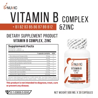 [แพ็ค 3 ขวด] วิตามินบีรวม ซิงค์ อินูวิค Vitamin B Complex Zinc Inuvic Vitamin B1 B2 B3 B5 B6 วิตามิน บี1 บี2 บี3 บี5