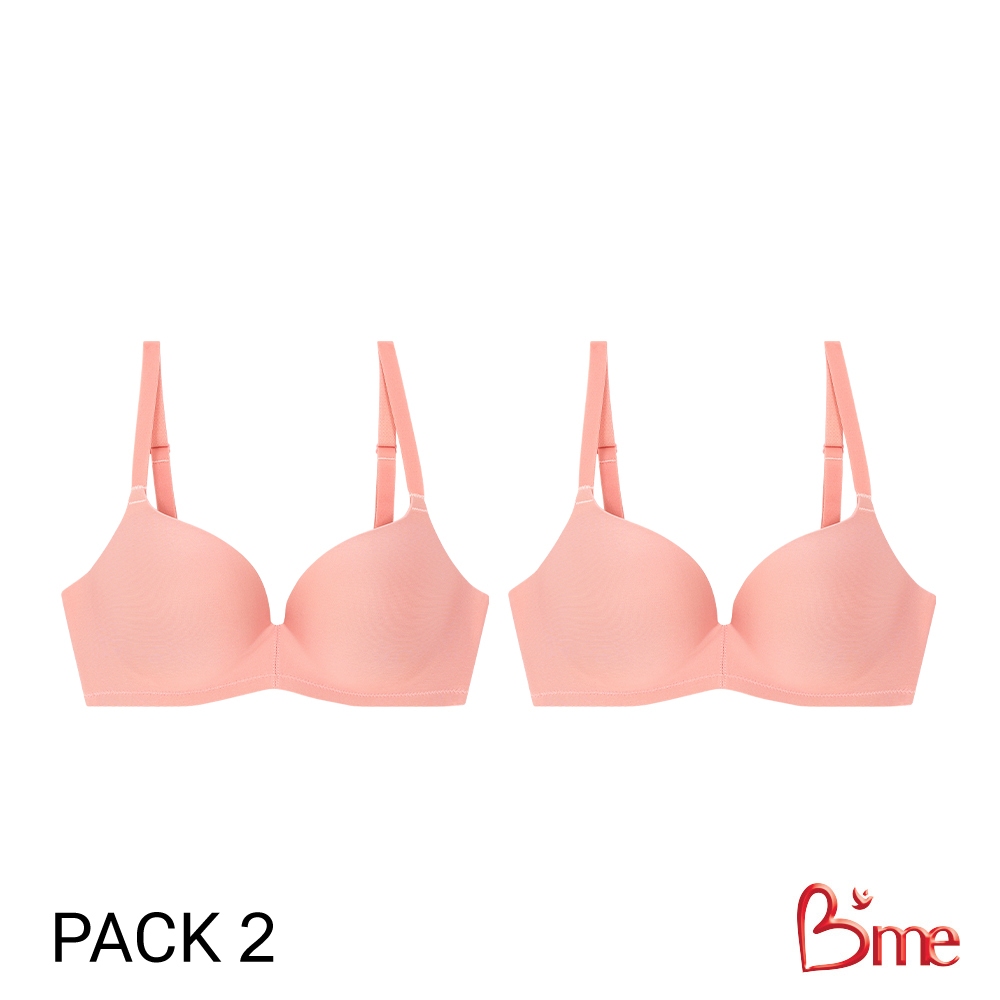 B'me เสื้อชั้นในไร้โครง รุ่น ME1A1R (Eco Fashion) (แพ็ก 2 ตัว) สีดำ สีนู้ด สีส้มแซลม่อน (รุ่นนี้เข้าคู่กางเกงใน ME7A93)