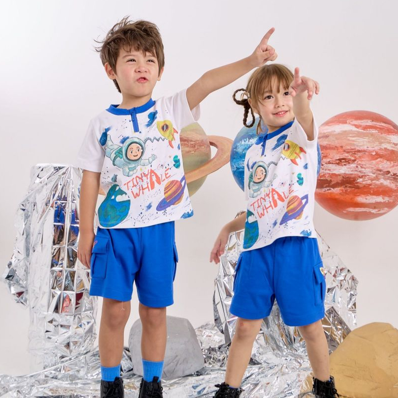 TW Baby ชุดเซ็ต Unisex T-shirt & shorts ลายอวกาศ