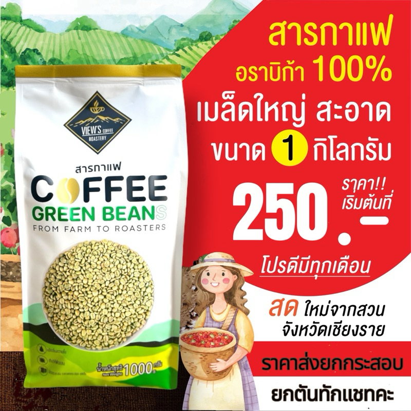 ✅สารกาแฟ  อราบิก้า และ โรบัสต้า เกรดคุณภาพ คัดพิเศษ บรรจุ 1 Kg.