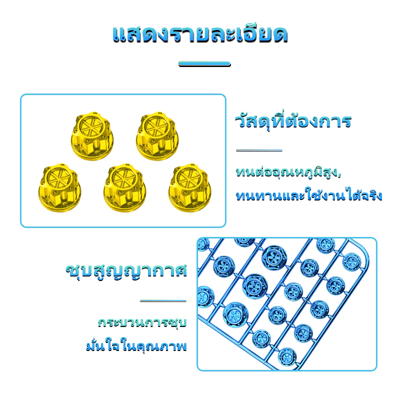 ฝาครอบน็อตแต่ง พลาสติก ABS ชุบไฟฟ้า ใส่ได้ทุกรุ่น thumbnail 8
