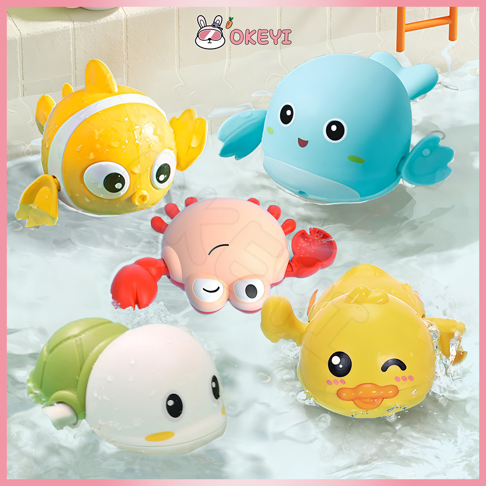 OKEYI ของเล่นน้ํา  ของเล่นเต่า ของเล่นอาบน้ำ  ของเล่นเด็ก เต่าของเล่น  ปลอดภัยสำหรับเด็ก ของเล่นเต่าว่ายน้ำ