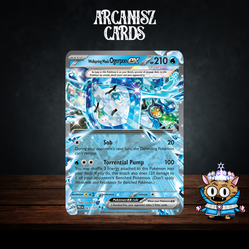 Wellspring Mask Ogerpon ex Pokemon Prismatic Evolutions 027/131 การ์ดโปเกม่อนภาษาอังกฤษ
