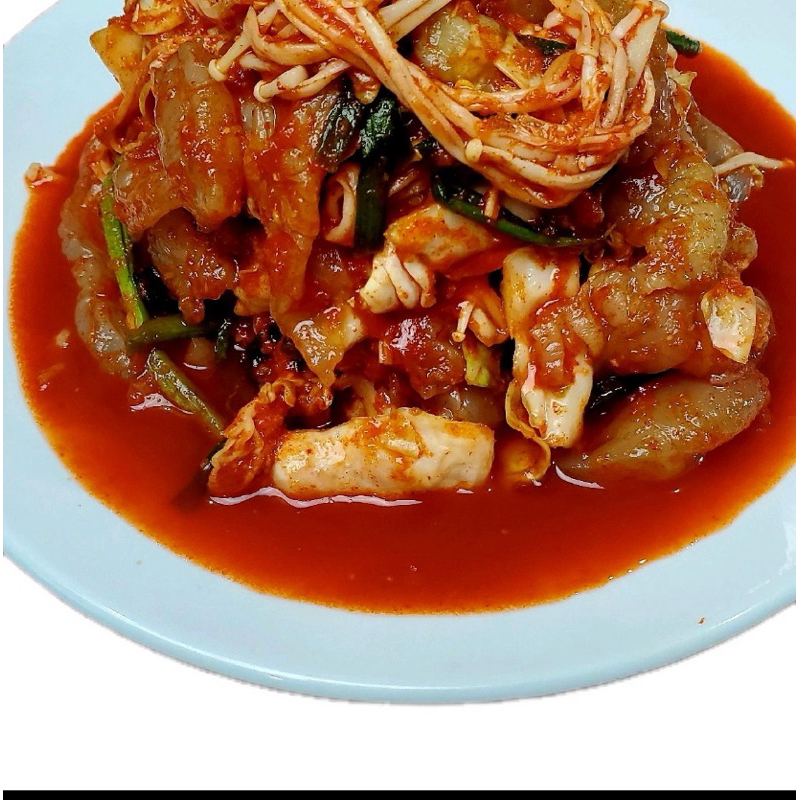 กิมจิแมงกะพรุน500กรัมรสชาติเข้มข้นแซบนัวปรุงสุกแล้วออกเผ็ดลูกค้าท่านไหนทานเผ็ดน้อยไม่แนะนำ(มีผงชูรส)