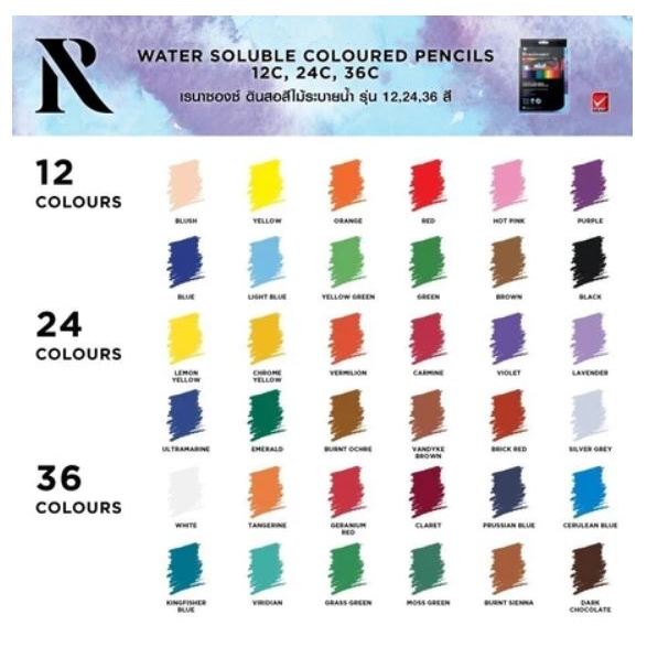 สีไม้ระบายน้ำ Renaissance  เรนาซองซ์ กล่องกระดาษ  ดินสอสีไม้   ( 1 กล่อง ) - รูปที่ 3