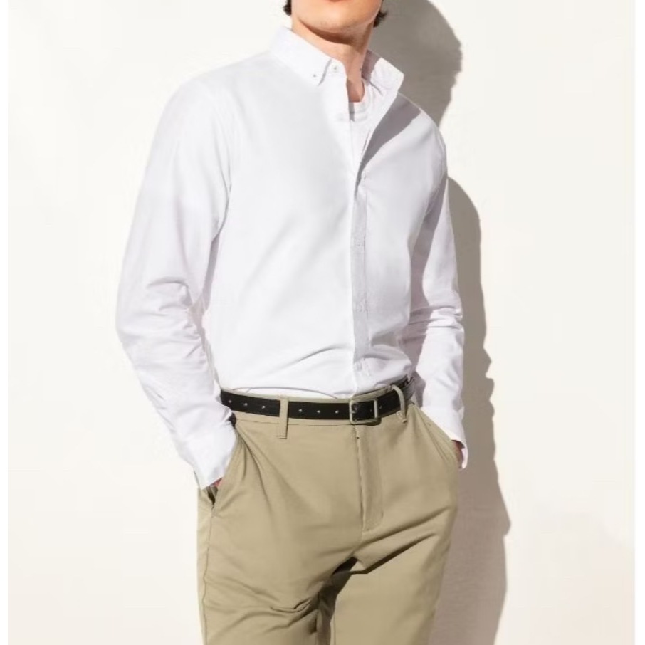 G2000 เสื้อเชิ้ตแขนยาวลำลองสำหรับผู้ชาย Smart Fit รุ่น 3612005200 สีขาว(ด้ายสาบกระดุมสีเทา)