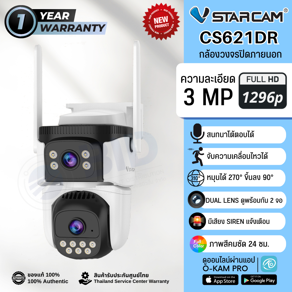 Vstarcam CS621DR Dual-lens กล้องวงจรปิด IP Camera