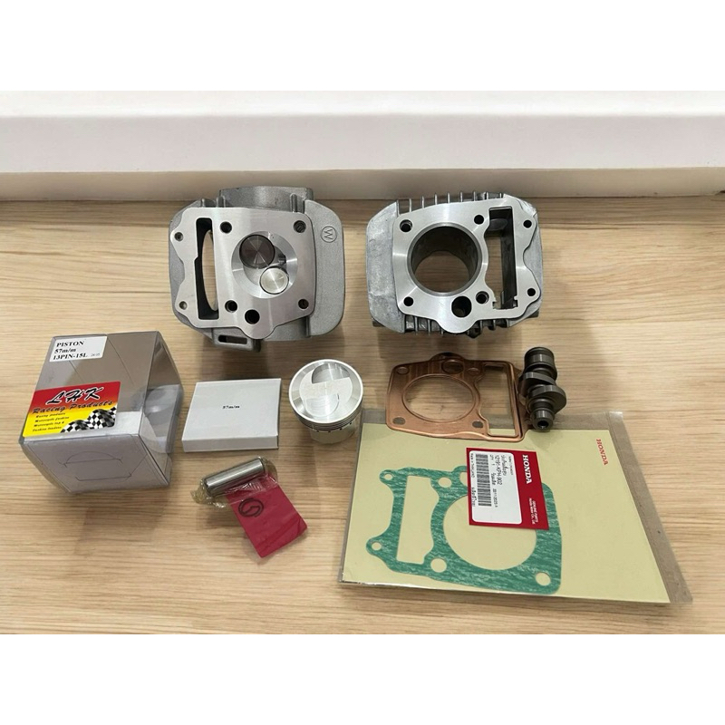ชุดเสื้อฝา W125 และ W125i ปลาวาฬ ลูกสูบ LHK 57,59 สลัก 13 มิล 2 วาล์ว อุปกรณ์ครบชุด อะไหล่มอไซค์ สิน