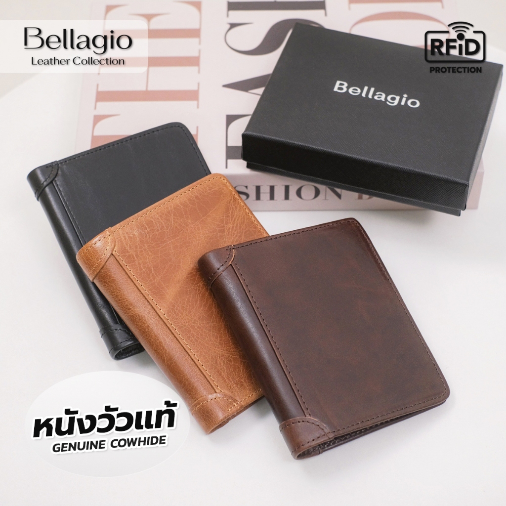 Bellagio รุ่น Danilo Wallet กระเป๋าสตางค์ผู้ชายหนังวัวแท้ สไตล์ Modern Minimal