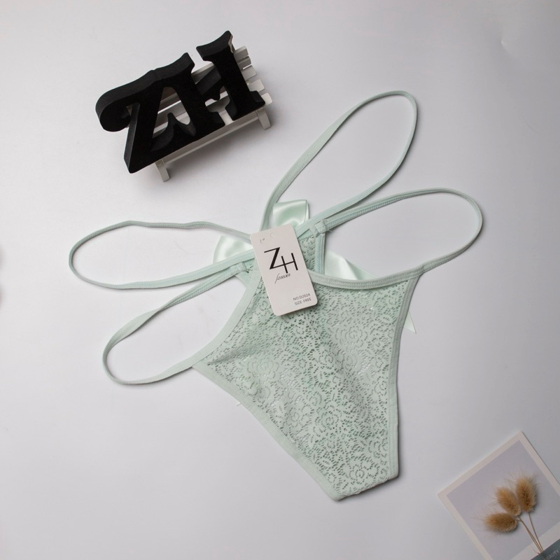 NO.D2024กางเกงชั้นในจีสตริงลูกไม้ บิกินี่หลังโบว์เซ็กซี่G-String - รูปที่ 2