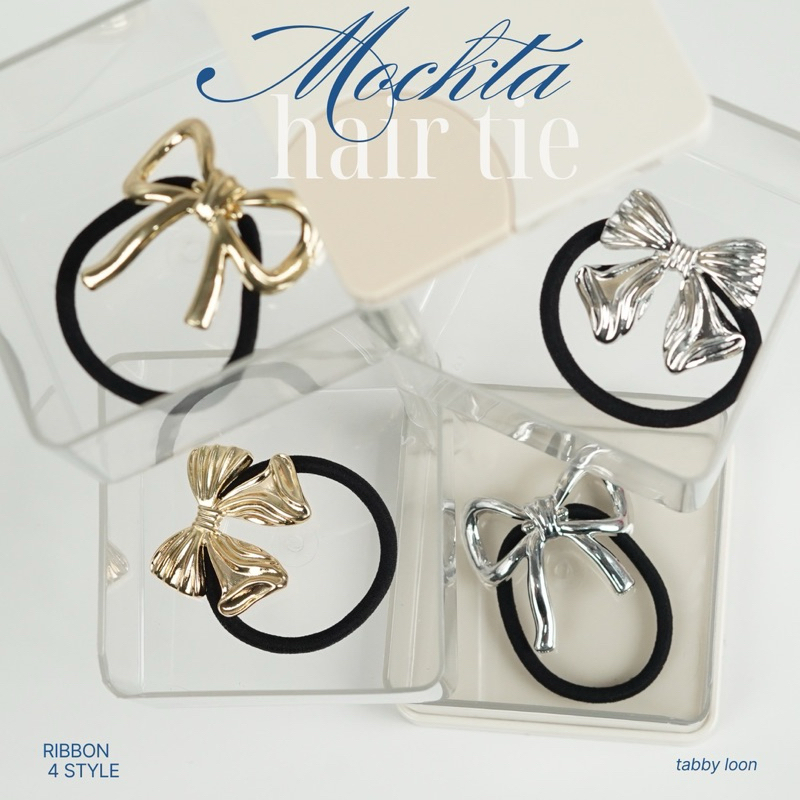 Tabby Loon Mockta Hair Tie Gold-Silver ยางรัดผมริบบิ้นโลหะ