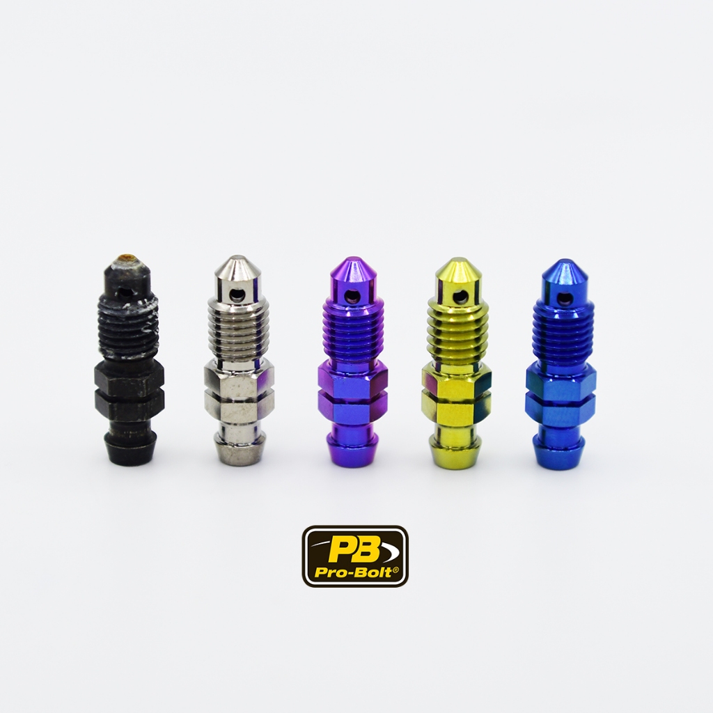 Pro-Bolt ไทเทเนี่ยม ไล่ลม M8 ใส่ปั้มก้ามปู ***เพิ่ม*** เกลียวละเอียด