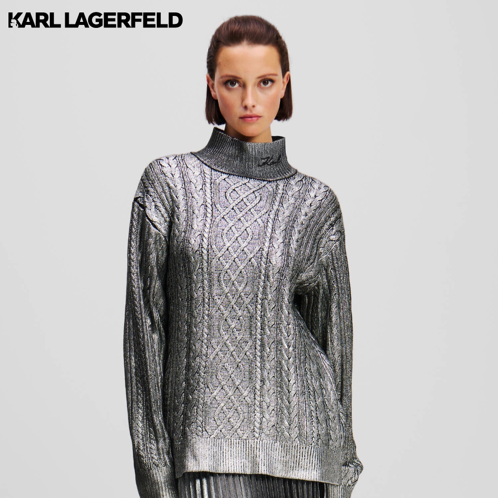 KARL LAGERFELD - CABLE KNIT SWEATER