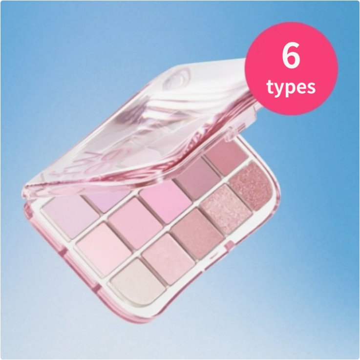 Fwee More Mood Eyeshadow Palette 12g 6 Colors (Nude, Coral, Pink, Red, Mauve, Rose)