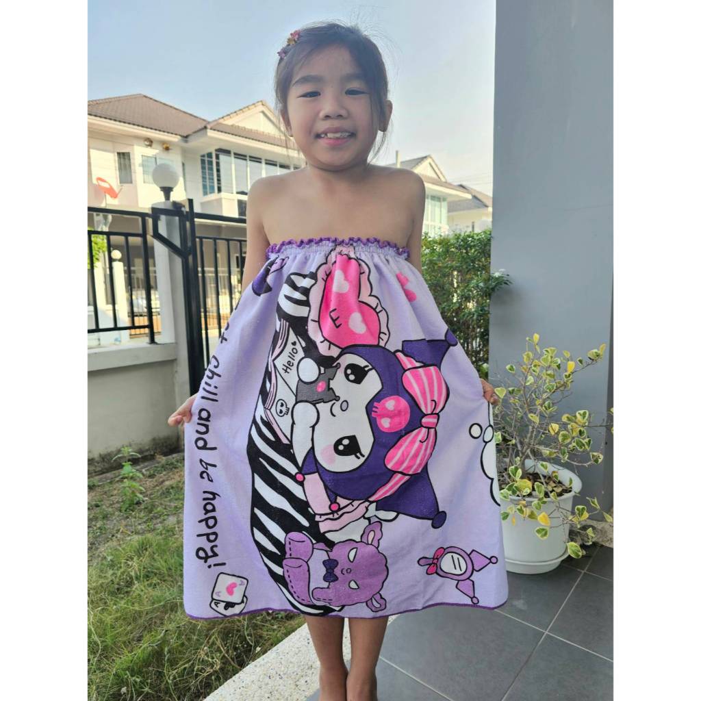 398 Lucky Store กระโจมอก ผ้าขนหนู ซาริโอ เด็กโต 5-15 ขวบ พร้อมส่ง ผ้าหนา - รูปที่ 4