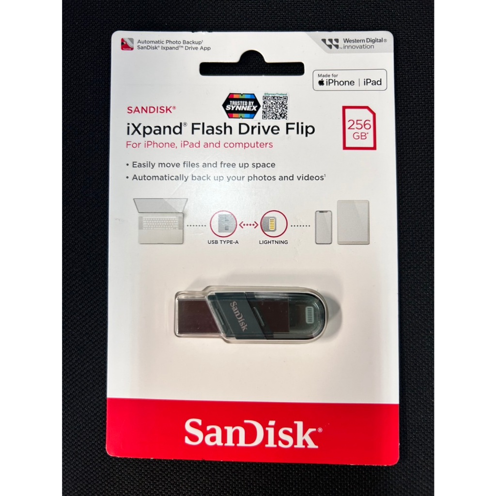 แฟลชไดร์ฟสำหรับ iPhone / iPad / PC SanDisk iXpand Flash Drive Flip / 128GB / 256GB  ของแท้ 1000%