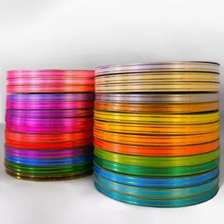 ริบบิ้นขอบทอง ตราTW เบอร์ 2 ม้วนใหญ่ ยาว 250 หลา ริบบิ้นพับเหรียญโปรยทาน สีสวย พับง่าย ครบทุกสี (ราคาต่อ1)