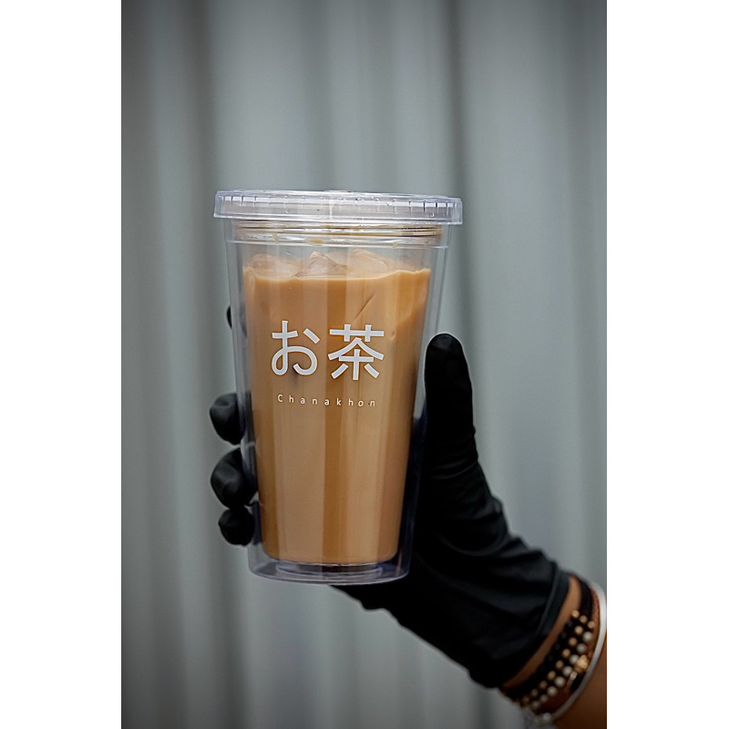 แก้วดับเบิ้ลวอล แก้วสองชั้นสกรีนลาย ขนาด 16 ออน