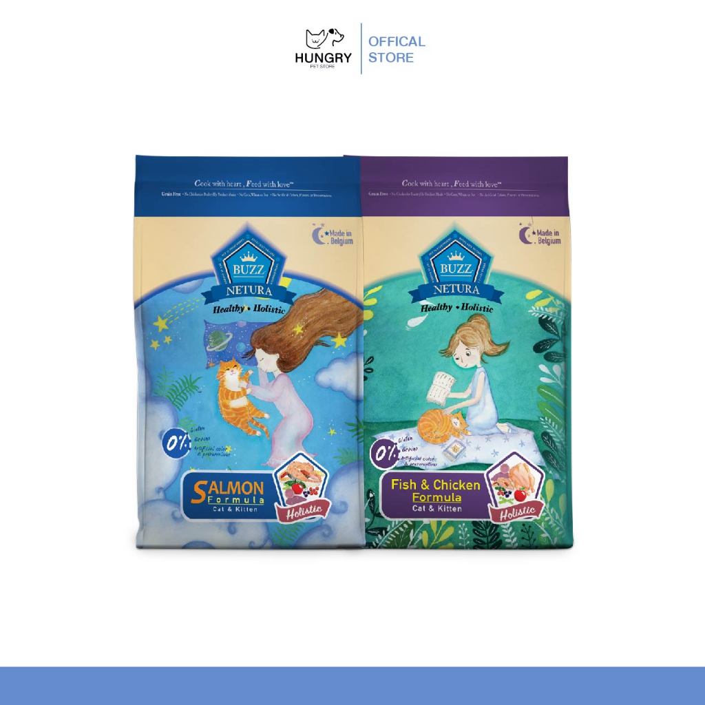 [พร้อมส่ง❗️] Buzz netura อาหารเม็ดแมวพรีเมียม เกรดโฮลิสติก ปราศจากธัญพืช ขนาด 4Kg 🐱|แมวหิว