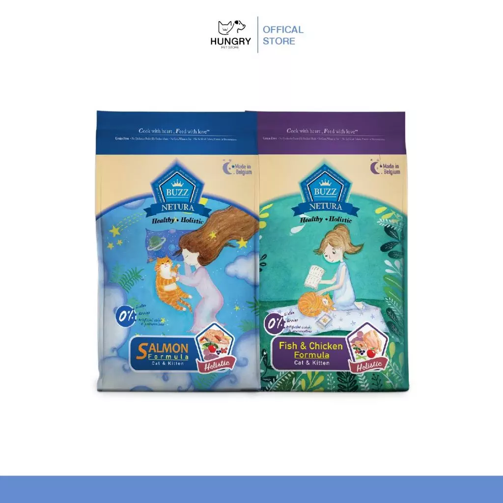 [พร้อมส่ง❗️] Buzz netura อาหารเม็ดแมวพรีเมียม เกรดโฮลิสติก ปราศจากธัญพืช ขนาด 4Kg 🐱|แมวหิว