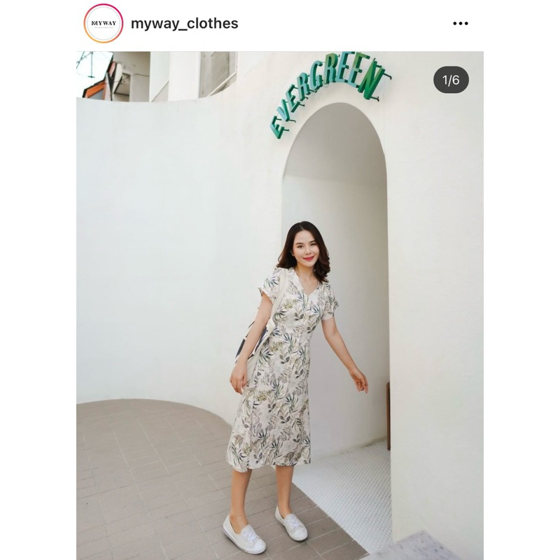 Myway Brand : Greeny Leaves dress