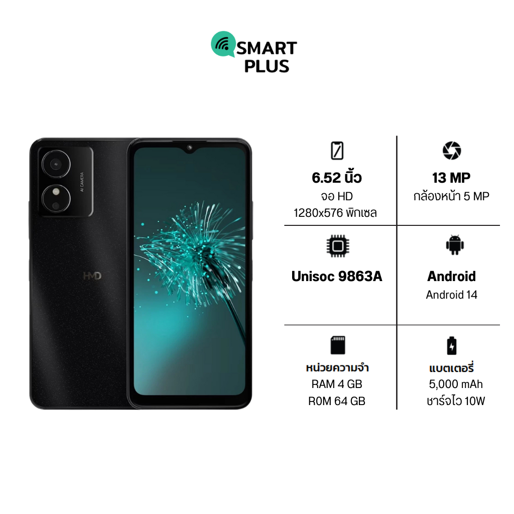 HMD ARC (4/64) ประกันศูนย์ 12 เดือน [หน้าจอ6.52 นิ้ว แบต5000mAh] (smartplus)