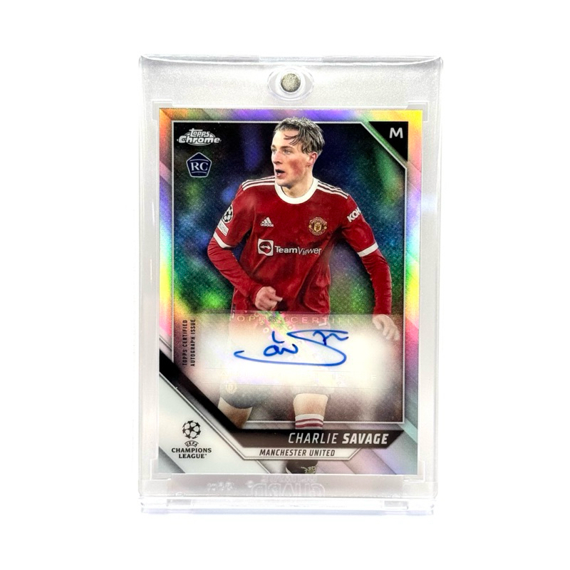 Topps Chrome UCL 21/22 Charlie Savage Manchester United RC Chrome Autograph