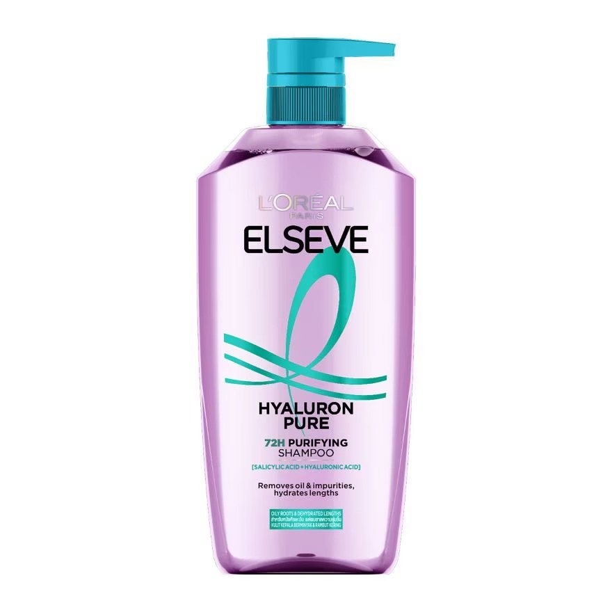 L'oreal Elsve Hyaluron Pure Shampoo ลอรีอัล ปารีส เอลแซฟ แชมพูไฮยาลูรอน เพียว 72เอช 400 มล.