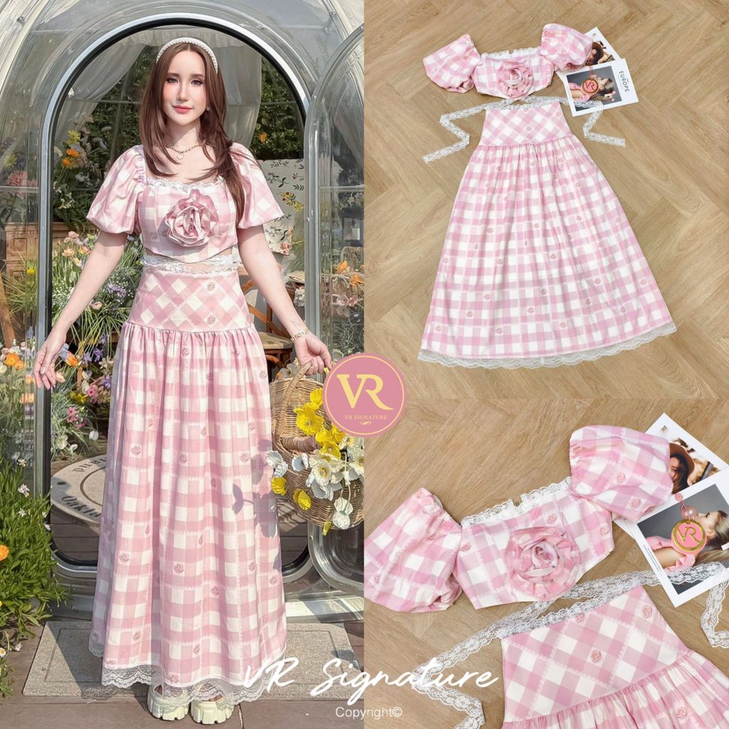 VR Signature​ Set​ เสื้อครอป แขนพอง แต่งสม็อคช่วงไหล่(*สอบถามสต๊อกก่อนกดสั่งน๊า)