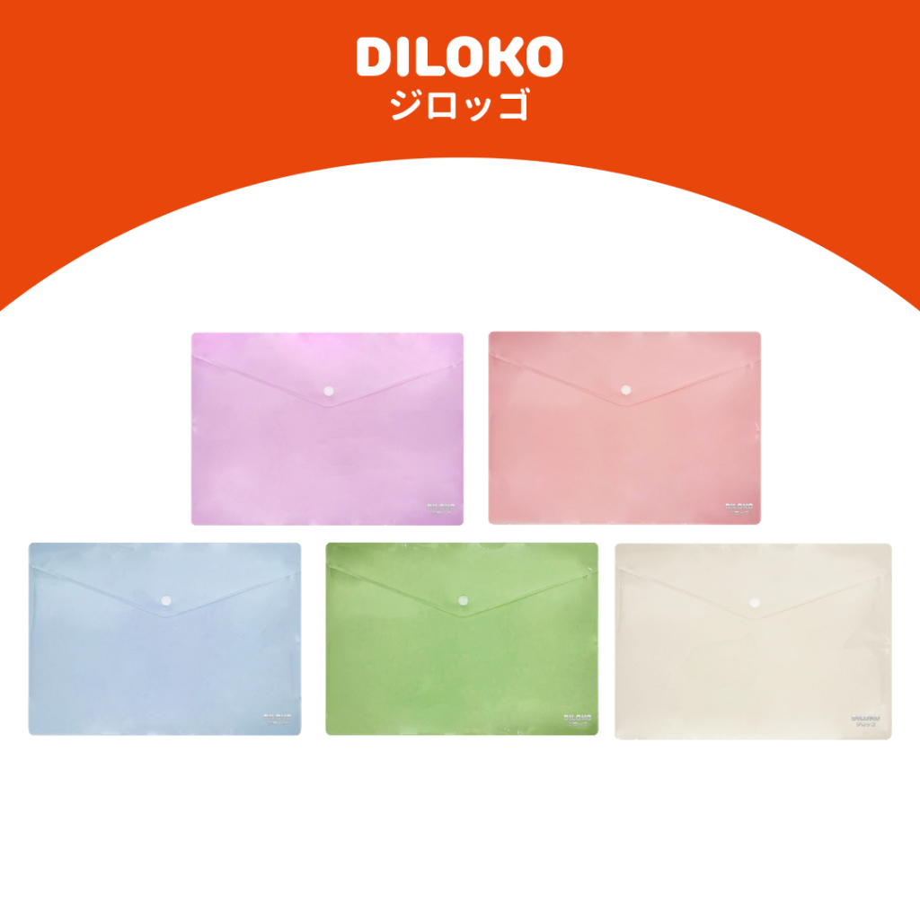 DILOKO แฟ้มกระดุมพาสเทล ขนาด A4 ใส่เอกสารได้อย่างปลอดภัย กันน้ำ กันรอยพับ DF001