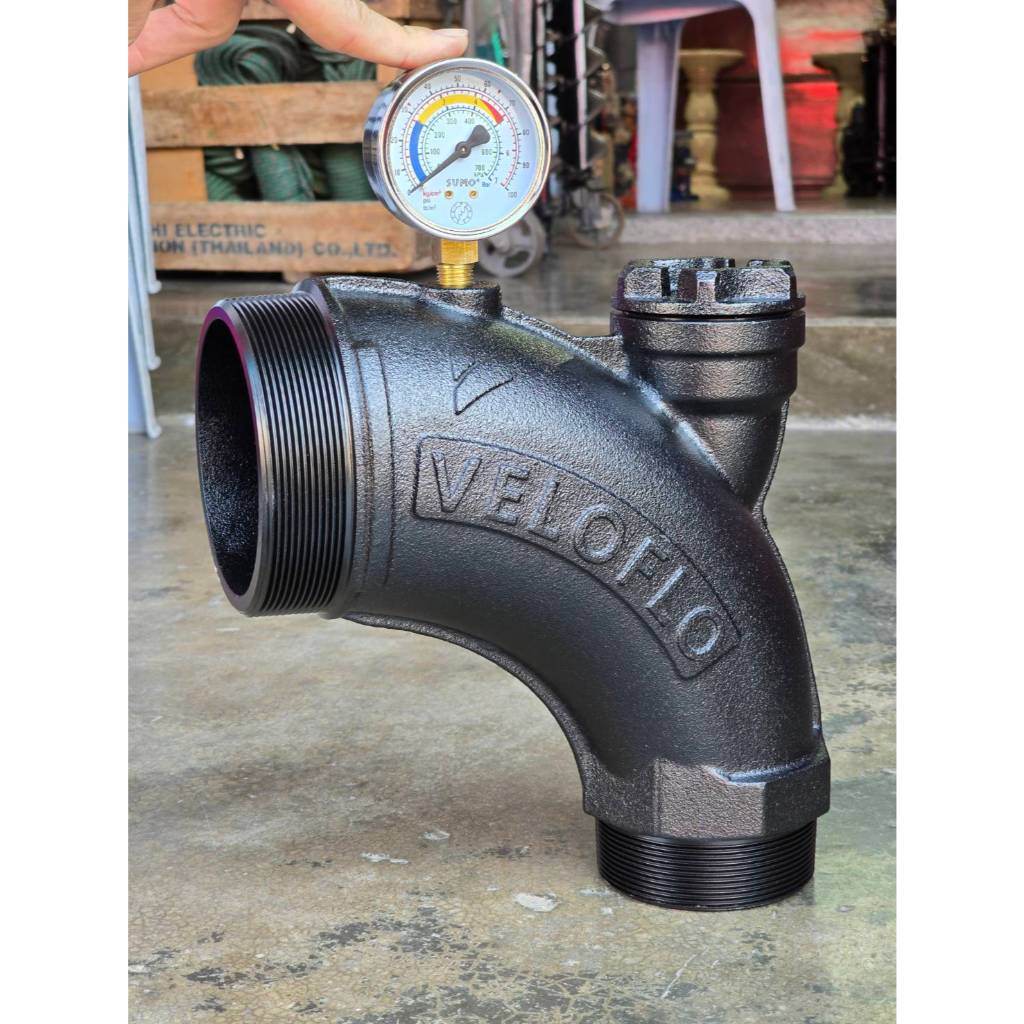 คอปั้มทด มีรูเกจวัดแรงดัน ใช้สำหรับขยายทางส่งน้ำของปั้มน้ำหอยโข่ง ขนาด เข้า 2นิ้ว ออก 3นิ้ว และ เข้า 3นิ้ว ออก 4นิ้ว VEL - รูปที่ 6