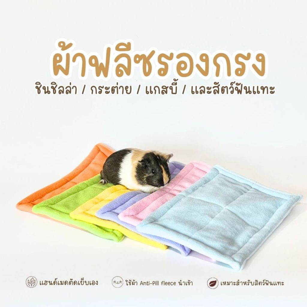 Chinchulie | ผ้ารองกรงฟลีซ ผ้ารองตะกร้าพกพา แกสบี้ ชินชิล่า กระต่าย สัตว์ฟันแทะ สัตว์เล็ก ที่นอน เบาะ
