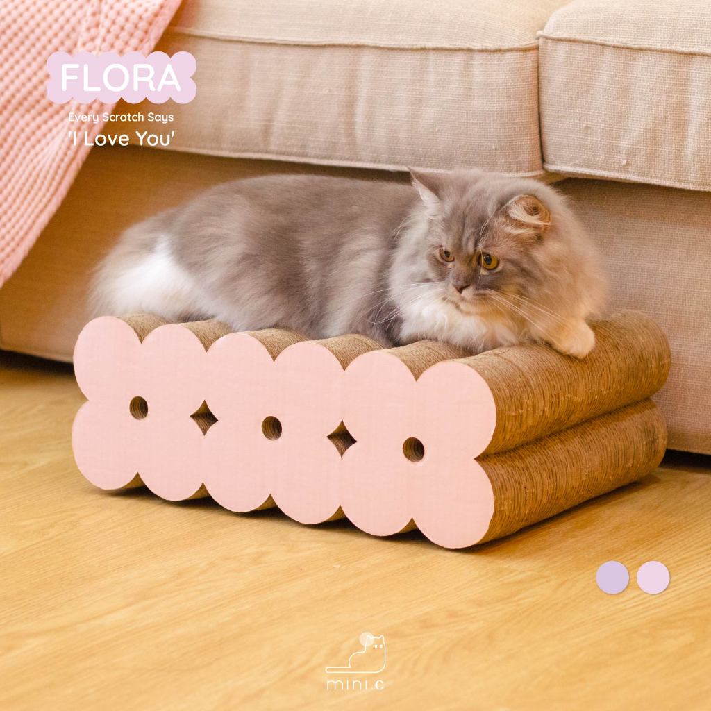 mini.c (มินิซี) ที่ลับเล็บแมว รุ่น FLORA Rose สีชมพู (FLORA Rose cat scratcher)
