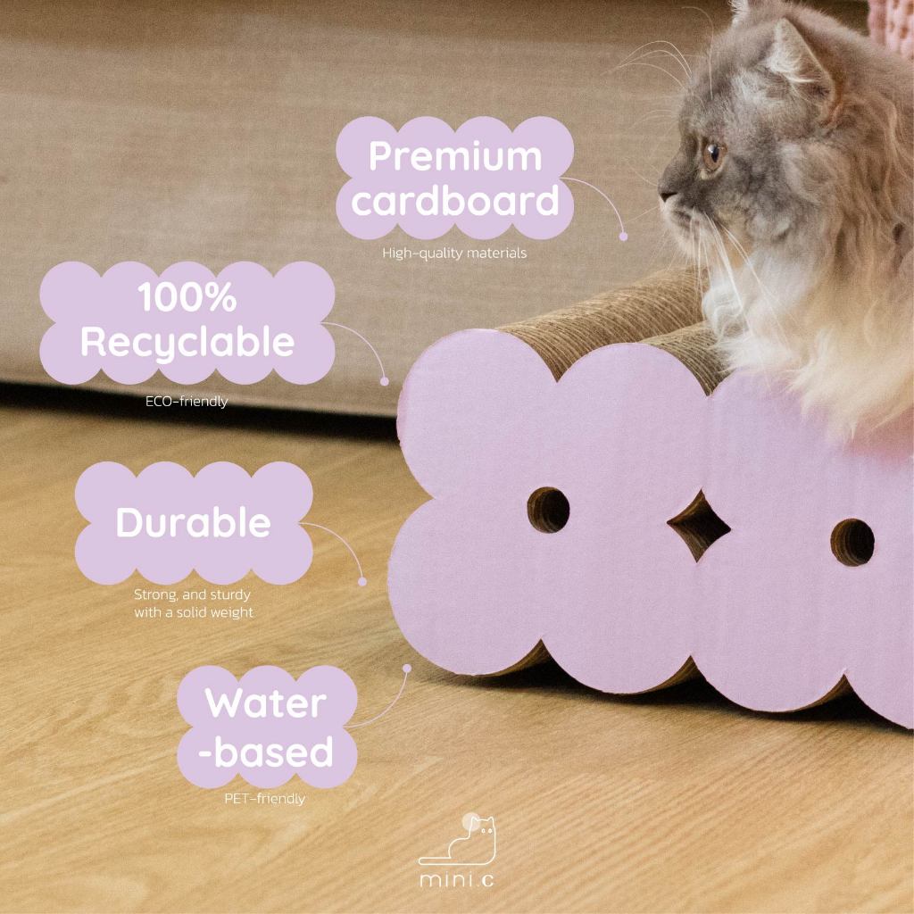 mini.c ที่ลับเล็บแมว รุ่น FLORA Lilac กระดาษลับเล็บแมว ที่ฝนเล็บแมว ของเล่นแมว Cat scratcher