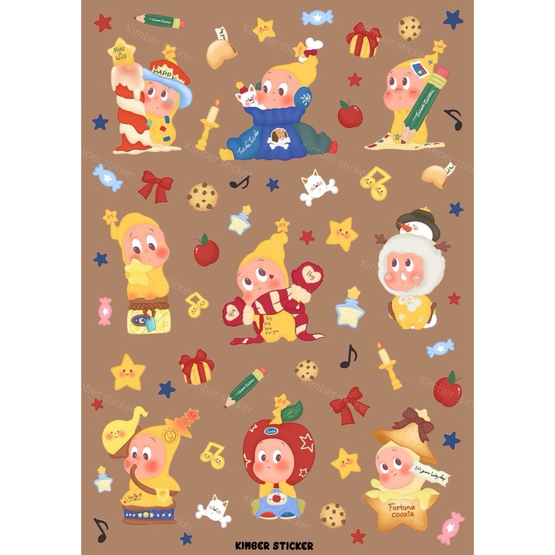 พร้อมส่ง🌛 สติกเกอร์ ลาย twinkle twinkle sticker pvc ไดคัท กันน้ำ