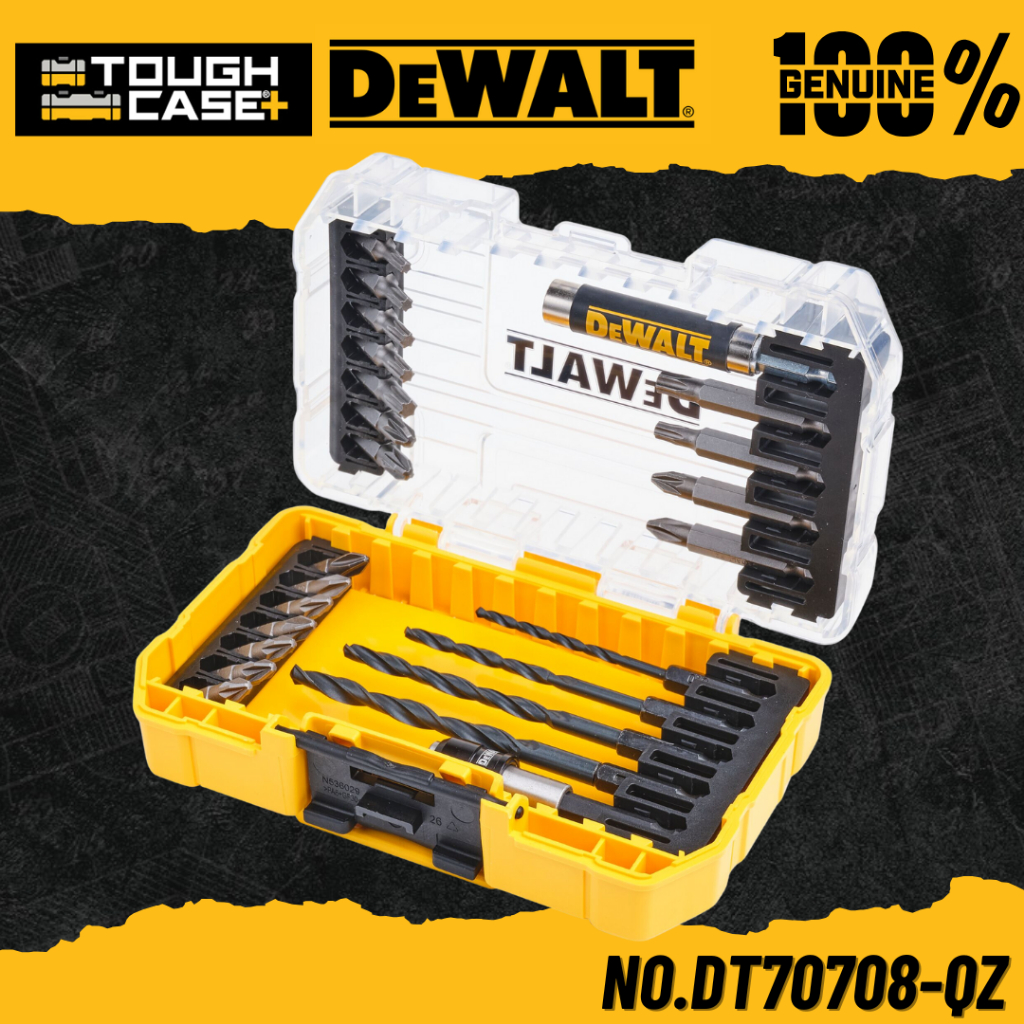 DEWALT ชุดดอกไขควงและดอกสว่าน 25 ชิ้น No.DT70708-QZ