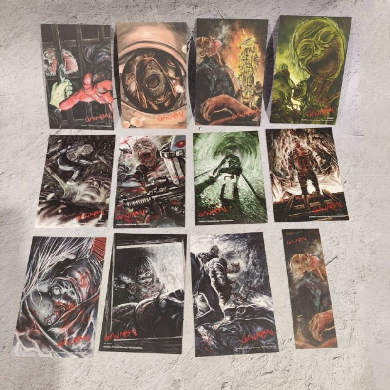 โปสการ์ด GANNIBAL (การ์ตูน) เล่ม 1-12 ยกชุด (11ใบ) + ที่คั่น **ไม่มีหนังสือ**